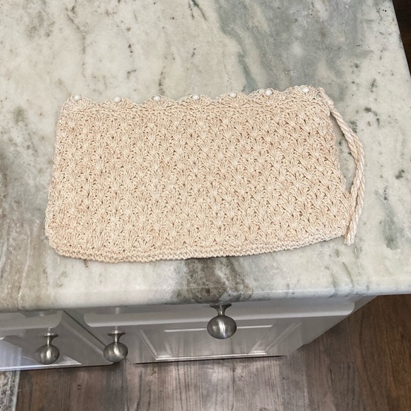 Vintage Handmade Straw Beaded Clutch - Picture 5 of 7